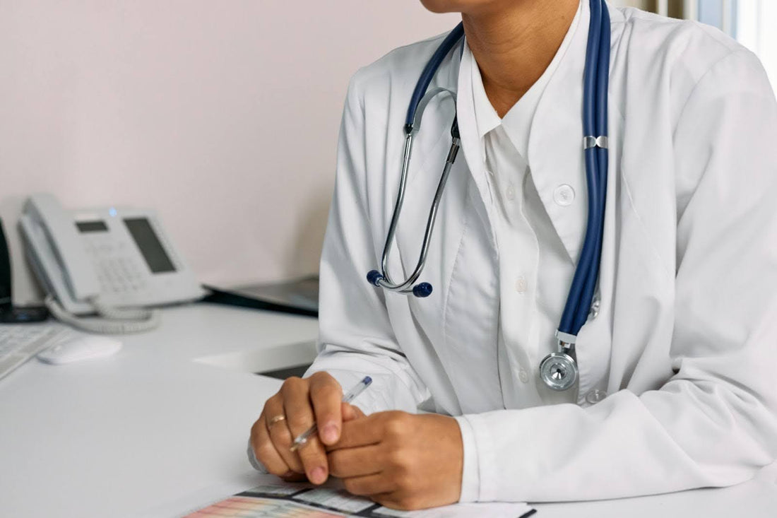Close-up of a physician during consultation about How Much is a Weed Card in Texas.